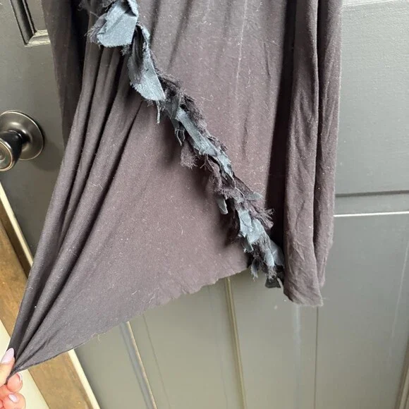 AllSaints - Black Ruffle Shift Dress- Size US 6 UK 10 - Picture 5 of 10